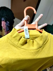 Mustard Yellow Mock Neck T-Shirt🌻