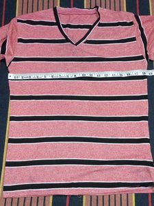 Striped V-Neck Long Sleeve Top