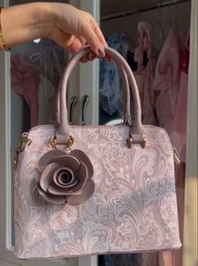 Chic Pink Floral Handbag
