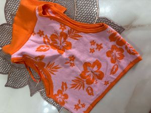 Vibrant Floral Collared Sleeveless Top