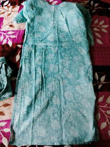 Beautiful Blue Printed Kurta Set with Dupatta