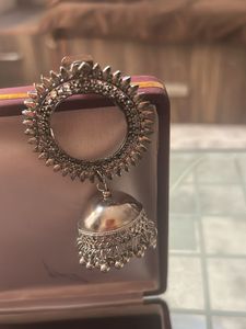 two way  Silver Necklace and Earrings