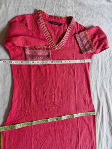 Product Title: Rani Pink Pure Cotton Dailywear Kur