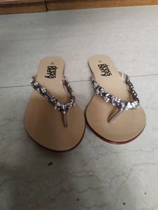 Crystal Embellished Flat Sandals