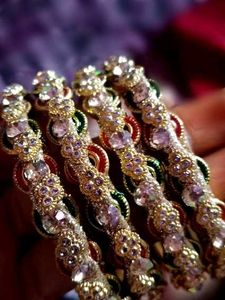 Exquisite Set of 4 Embellished Bangles