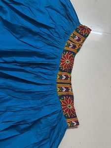 Blue Embroidered Skirt