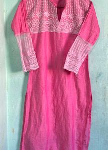 Elegant Pink Chikankari Kurta