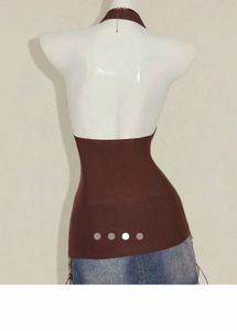 Brown Drape Halter Neck Top