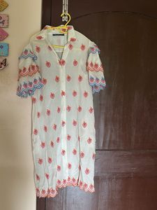 White dress with Strawberry Print