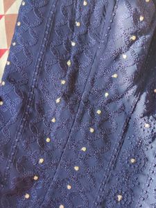 Indya Navy Chikankari Strappy Short Kurti