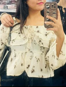 Vintage flared beige top