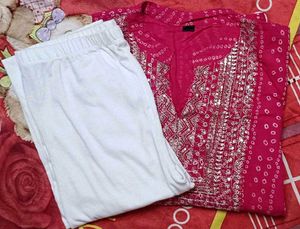 Bandhani Print Pink Kurta