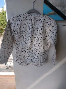 Floral Print Open Front Jacket