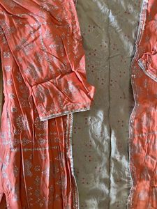 Aurelia  Peach sequin neck Kurta top