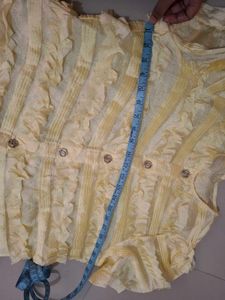 Yellow Ruffled Short Sleeve Top