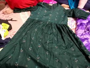 Green Printed Casual Dress