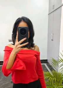 Red Off-Shoulder Top