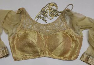 Beautiful Backless Golden Color Blouse