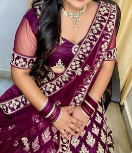 Gorgeous Plum Embroidered Lehenga💜