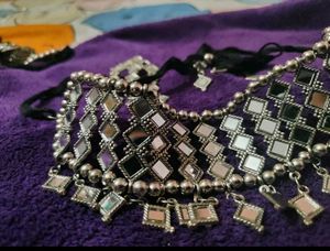 Elegant Mirror Work Necklace &amp; Earring Set