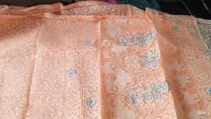 Peach Printed Saree