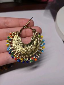 Boho Beaded Hoop Earrings