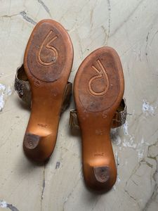 Elegant Embellished Gold Sandals