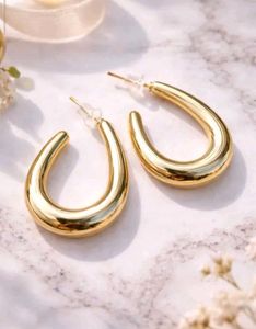 240.Chic Gold Hoop Earrings