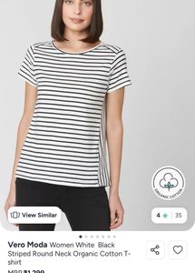 Vero Moda Striped Organic Cotton T-Shirt