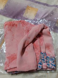 Elegant Pink Floral Saree