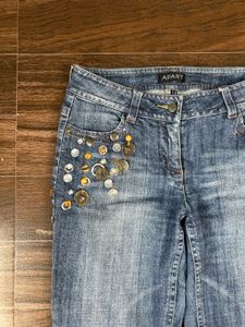 Embellished Blue Denim Jeans