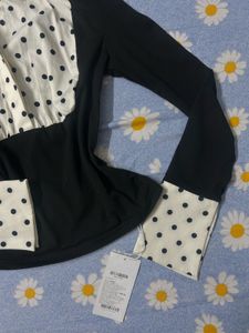 Savana Polka Dot Collared Top