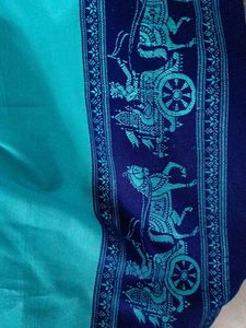 Beautiful Blue Saree with Intricate Design