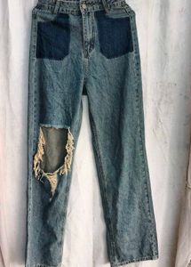 I. Ripped Jeans with Patchwork