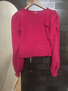 Hot Pink Puff Sleeve Top