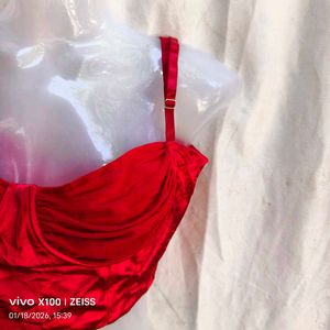 Red Bustier Crop Top