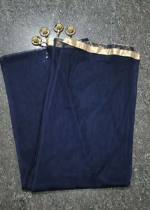 Navy Blue Dupatta with Gold Border