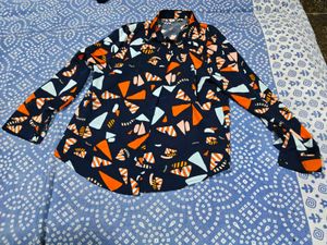 Stylish Geometric Print Button-Up Shirt