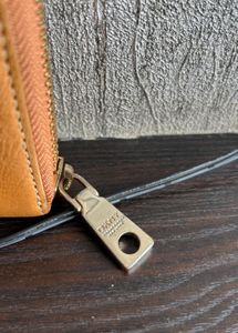 DKNY leather Orange Zip Around Wallet