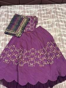 Purple Embroidered Lehenga Set