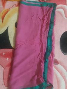 Pink And Blue Pure Shiffon Duptta