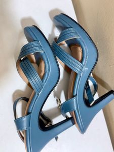Blue Strappy Platform Heels