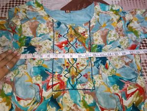Blue Abstract Print Kurta