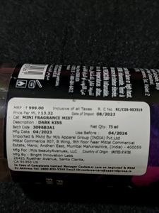 B&amp;BW Dark Kiss Mist( 75ml)