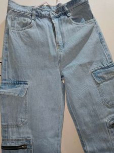 Light Wash Cargo Jeans