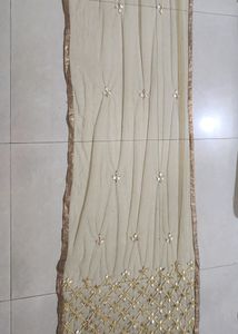 Golden Sheen And Mirror Dupatta
