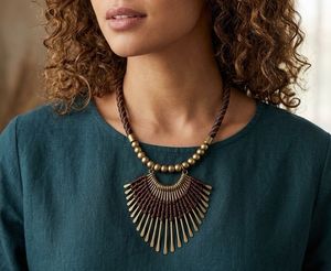 Boho Fan Statement Necklace
