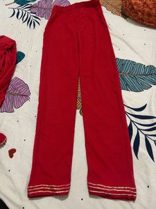 3 piece Red Kurta Set with Dupatta
