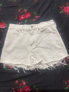 OLD NAVY Cream Denim Cut-Off Shorts