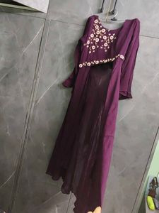 Embroidered Purple Kurta Set